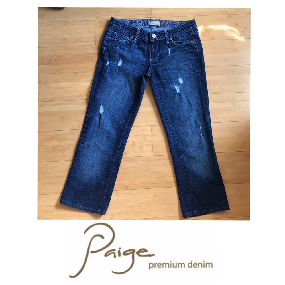 PAIGE Laurel Canyon Cropped Distressed Jeans